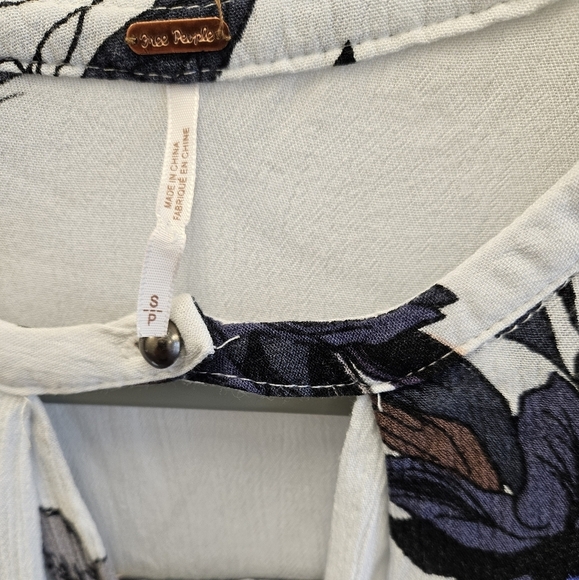 Free People Tree Swing Tunic Light Stone Combo Boho Top - Picture 3 of 8